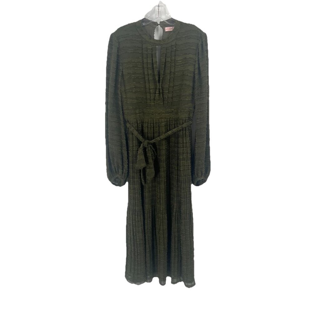 Traffic People Peephole Green Textured Maxi Dress Forest Fairy Boho Chic Sz S
